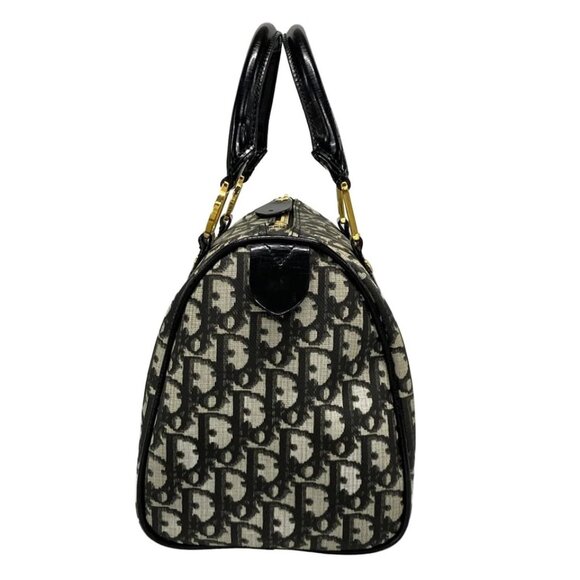 DIOR/ChristianDior Trotteur Cream Black PVC Patent Leather Handbag 674-082025 - Picture 3 of 14